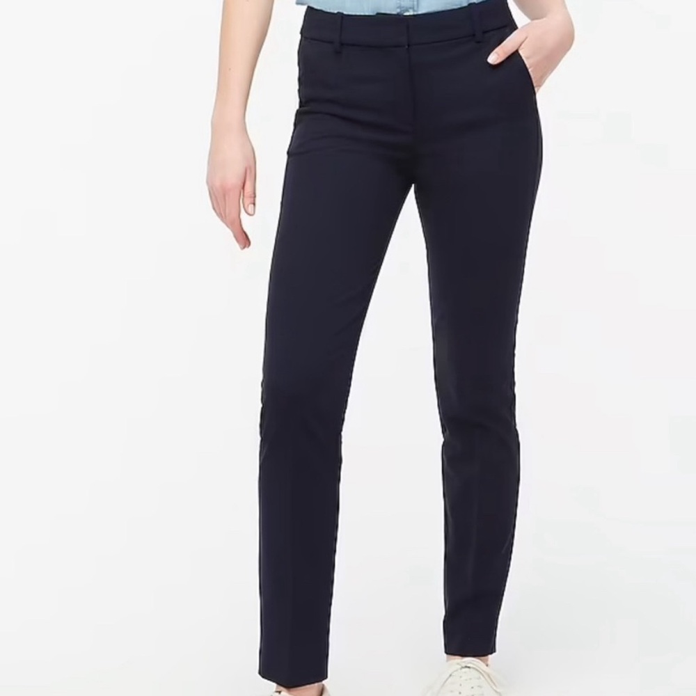 JCrew Factory Full-length Ruby pant in stretch twill, Navy